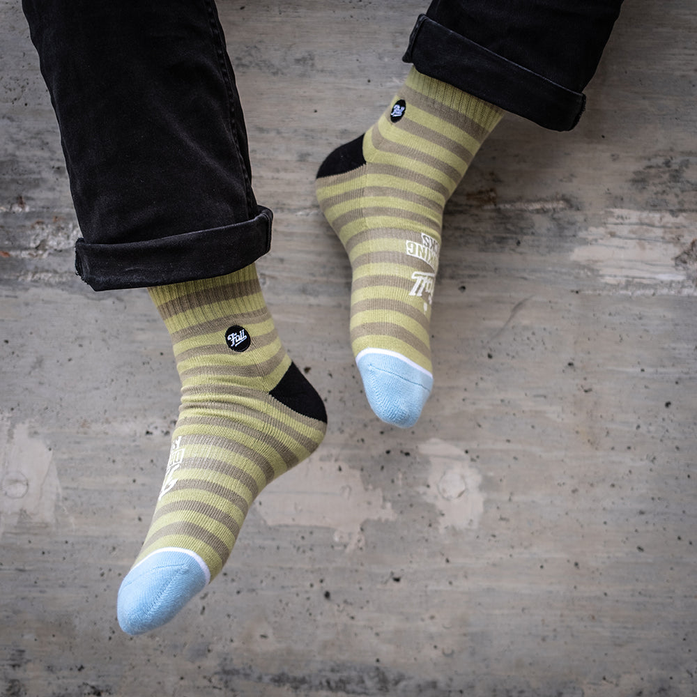 FALL DRINKING SOCKS – Green Stripes