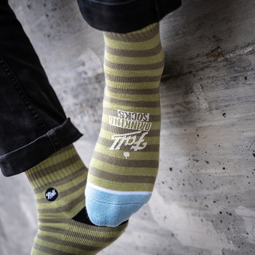 FALL DRINKING SOCKS – Green Stripes