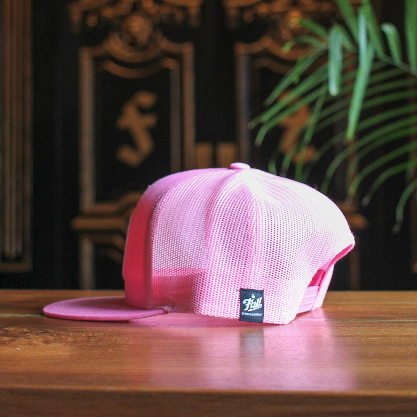 Wolf Patch Trucker Snapback Hat - Pink