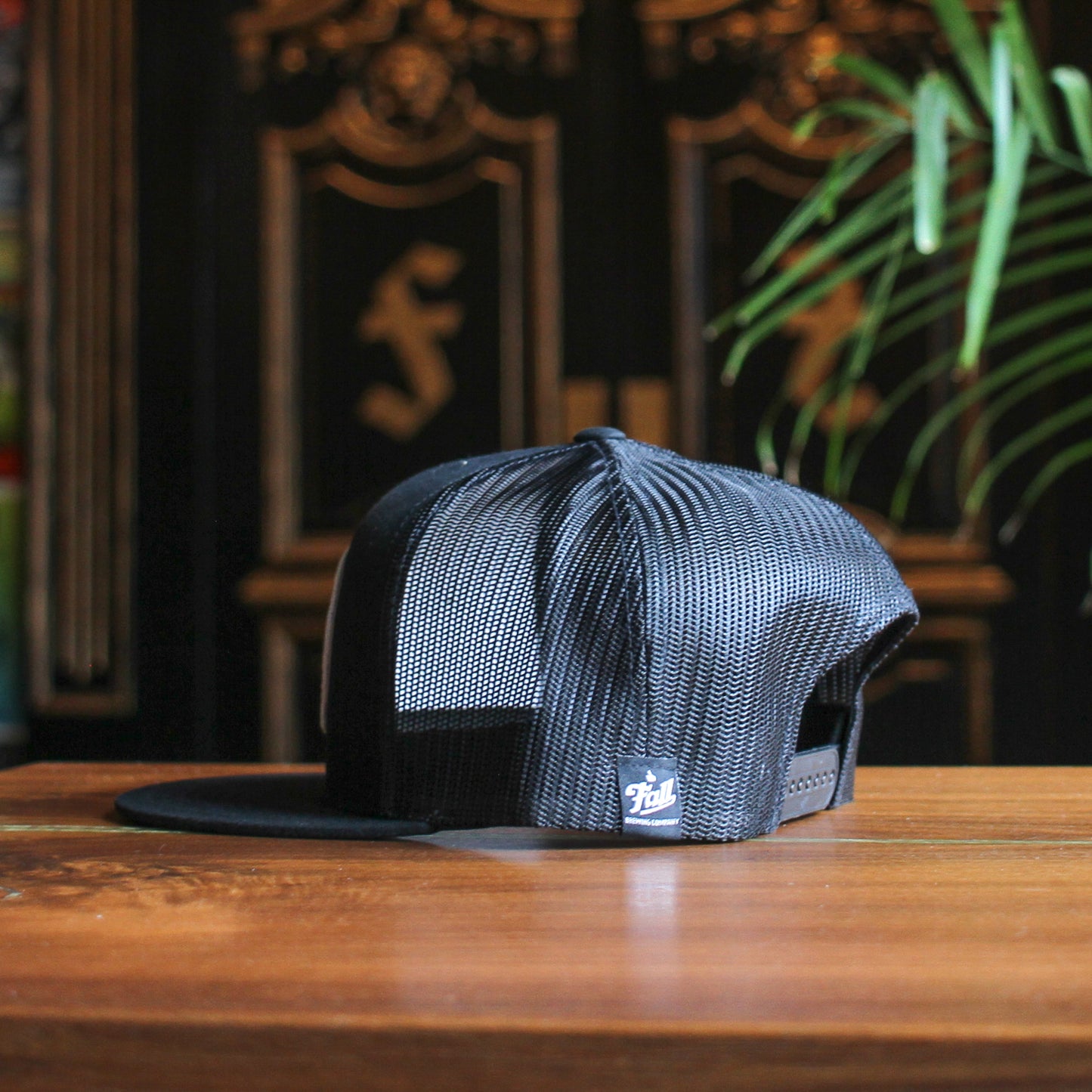 Wolf Patch Trucker Snapback Hat - Black