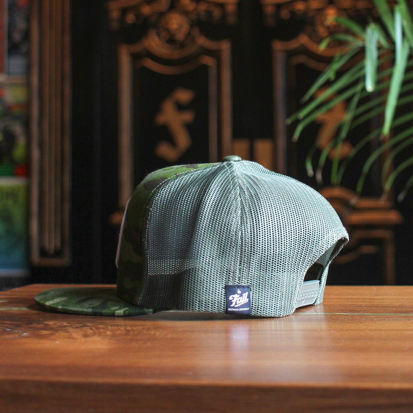Wolf Patch Trucker Snapback Hat - Camo