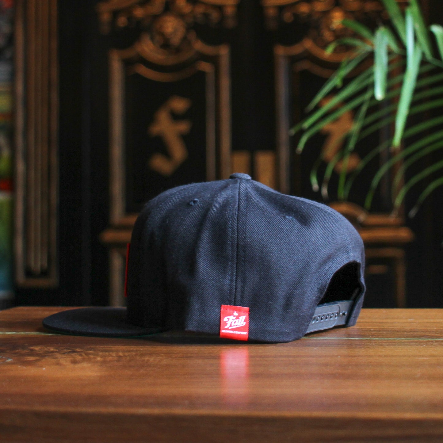 Square Patch Snapback Hat - Black