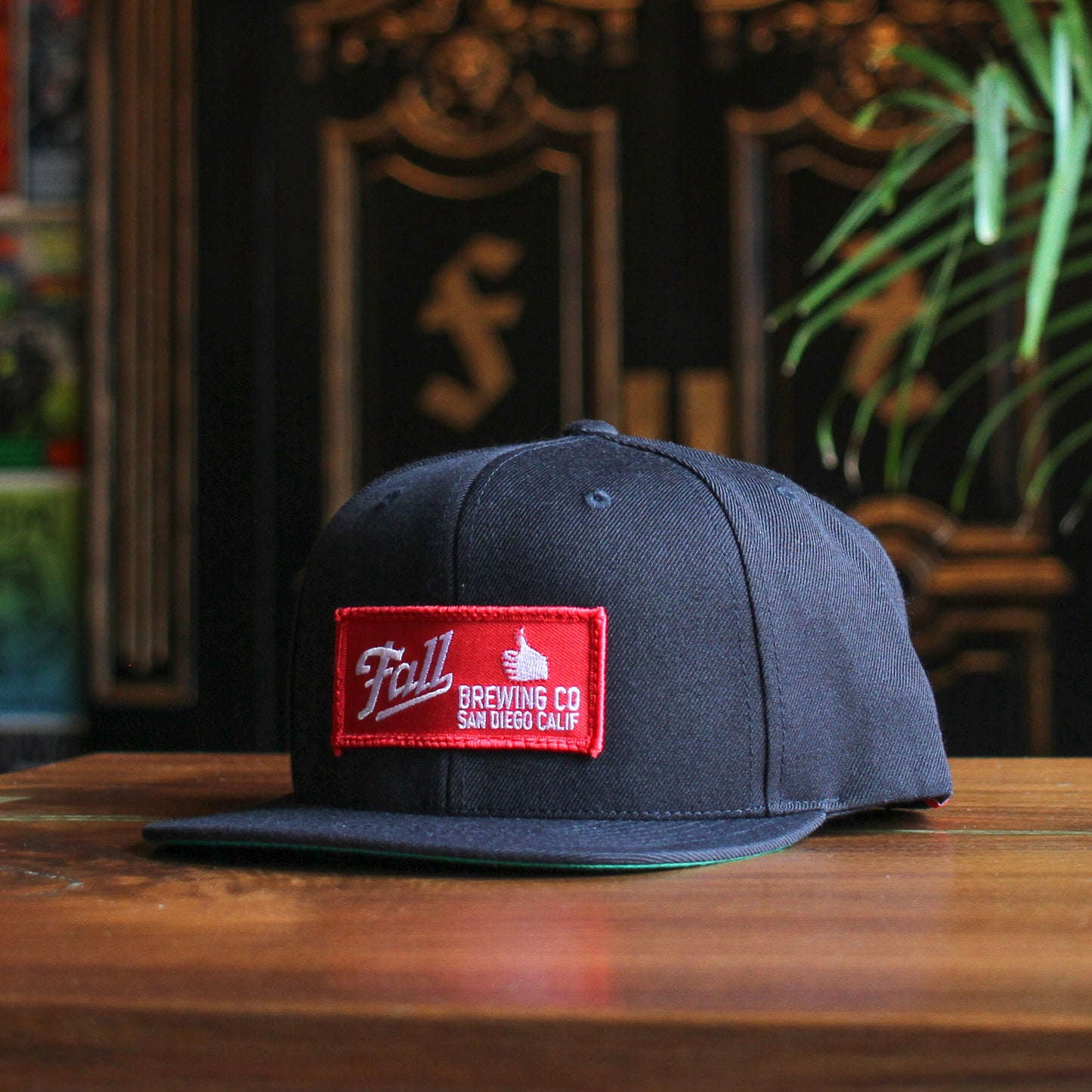 Square Patch Snapback Hat - Black