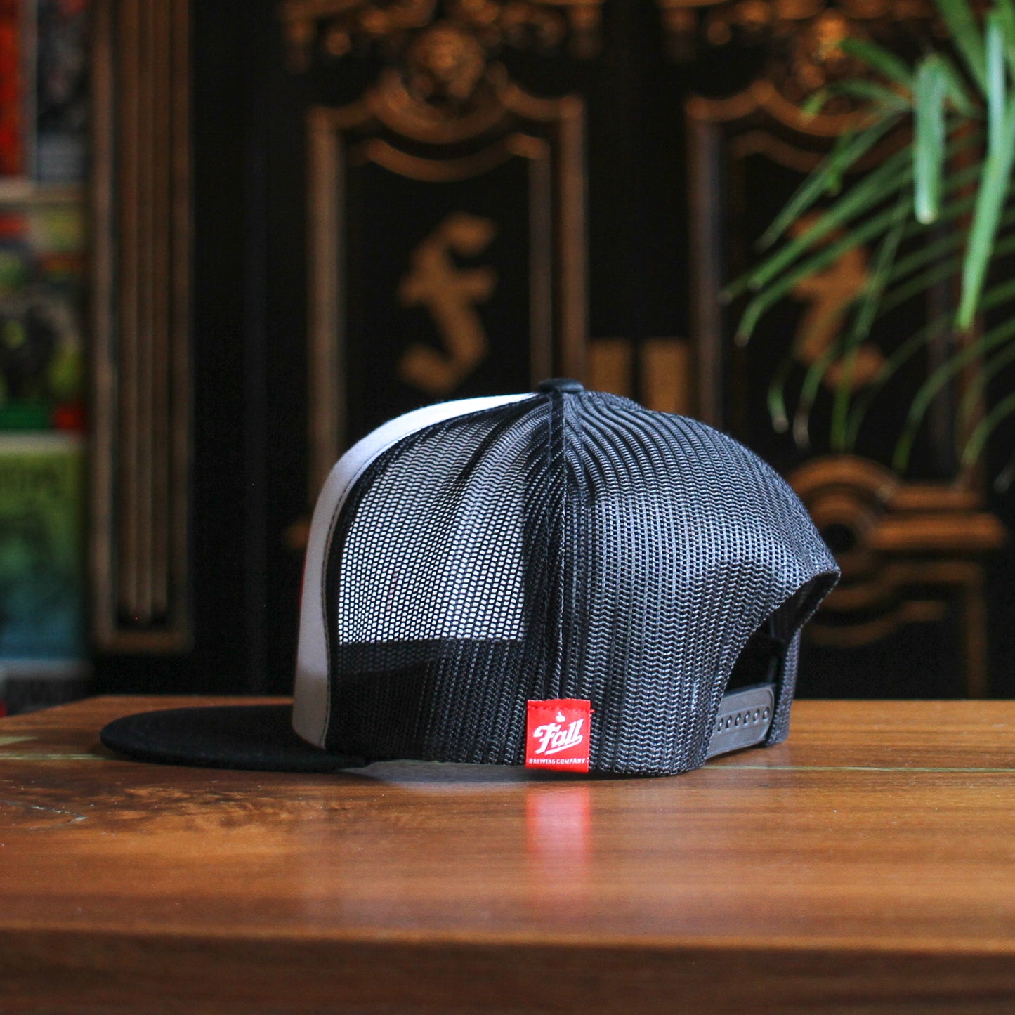 Trucker Patch Snapback Hat - Black/White