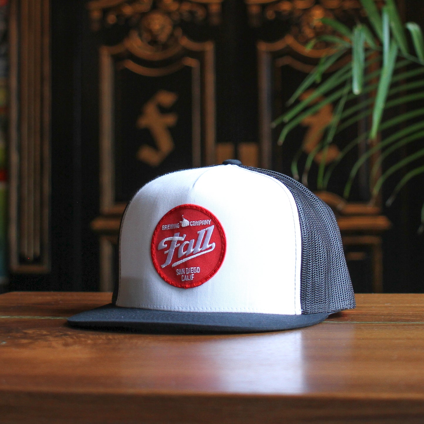 Trucker Patch Snapback Hat - Black/White