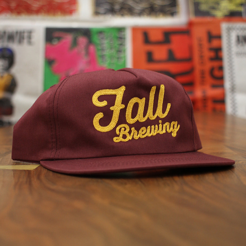 5 PANEL STITCH HAT MAROON GOLD – Fall Brewing Company