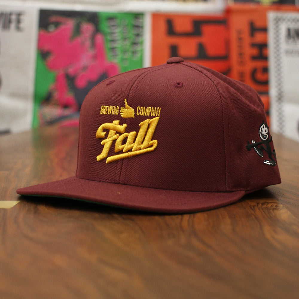 SCRIPT HAT MAROON GOLD