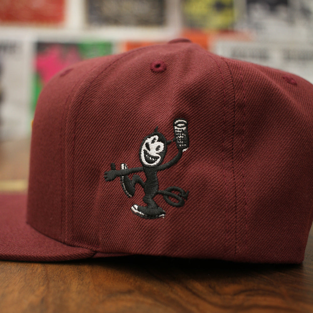 SCRIPT HAT MAROON GOLD