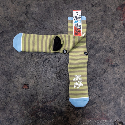 FALL DRINKING SOCKS – Green Stripes